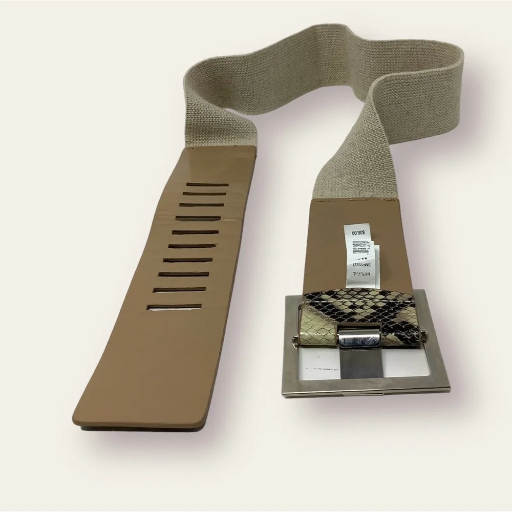🛍️SALE🛍️ Snakeskin Print Wide Women’s Belt Stretchy with Square Buckle